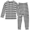 thumbnail image 2 of FORMRS Long Sleeve Top and Pants Pajama Set for Niños 2-Piece Sleepwear, Sizes 18M-8Y, Black and White Geometric, 2 of 6