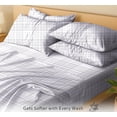 thumbnail image 4 of RUVANTI 6 Pcs Cotton Sheets - 100% Natural Cotton Soft, Lightweight & Breathable Crispy Percale Bed Sheets, Queen Sheet Set 16" Deep Pockets, Open Check, 4 of 8