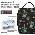 thumbnail image 2 of Small Insulated Lunch Bag with Handle, Lunch Bag for Travelers Keeps Food Hot/Cold Lunch Tote for Business Trips Beach Outings Cactus, 2 of 6