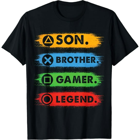 Son Brother Video Gamer Legend Gaming Men Boys Kids Teens T-Shirt