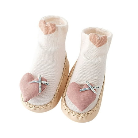 

nsendm Summer And Autumn Comfortable Toddler Shoes Cute Bow Star Heart Pattern Children Mesh Breathable Floor Baby Shows Shoes Pink 0 Months