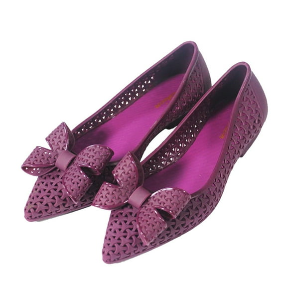 LABSERRON 1 Pair Purple PVC Waterproof Beach Sandals Women Classic Pointed Toe Shoes 9.825In