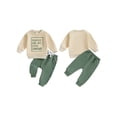 thumbnail image 2 of Baby Toddler Boys Pants Clothing Set, 3 6 12 18 24 Months 2T 3T Long Sleeve Crew Neck Letters Print Sweatshirt with Elastic Waist Sweatpants Infant Outfits, 2 of 9