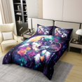 thumbnail image 2 of Erosebridal Housse de Couette Boho Loup 100 % Coton Taille Complète, Ensembles de Literie Florale Attrape-Rêves Taille Complète, Décor Animal Sauvage, Réversible (Sans Couette), 2 of 6