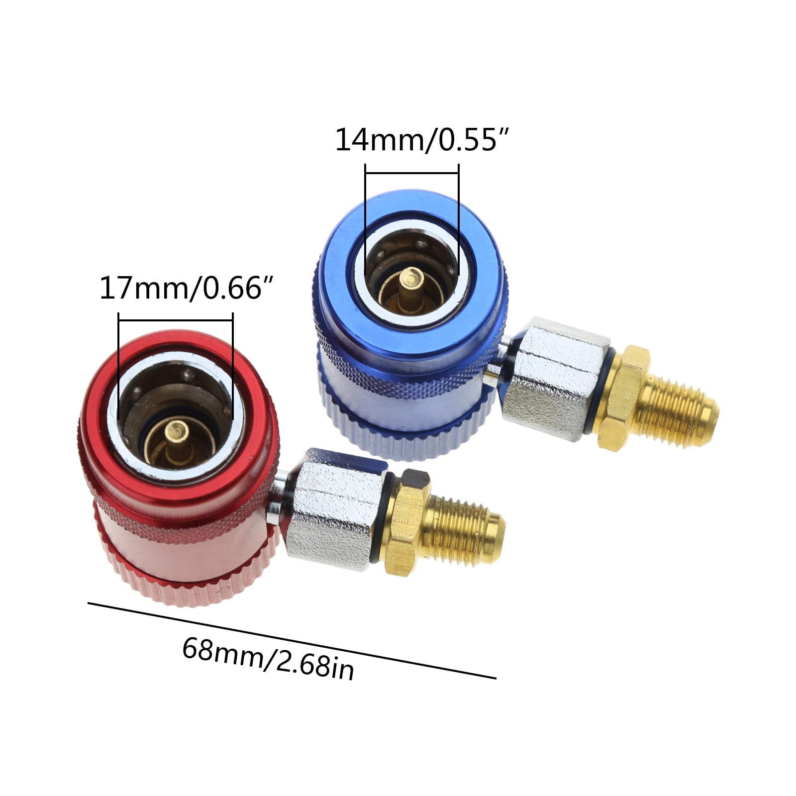 Adjustable R1234YF Quick Coupler Connector Works with Manifold Gauge Set 1/4 SAE HVAC AC Fluorine