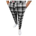 thumbnail image 2 of Cool and Casual Vibes HIMIWAY Men's Pants Men's Fashion Stretch Dress Pants Slim Fit Plaid Pants Business Suit Pants Casual Golf Pants Black XL, 2 of 4