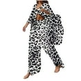 thumbnail image 1 of Pompotops 2PC Fashion Woman Print Long Sleeve Cardigan Blouse Tops +Loose Pants Sets Clearance, 1 of 5