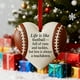 thumbnail image 3 of Adorno de béisbol en forma de corazón | Adorno navideño con colgante plano | Material duradero | Decoración navideña fácil de colgar | Ideal para decorar árboles, paredes y centros de mesa | Idea de, 3 of 5