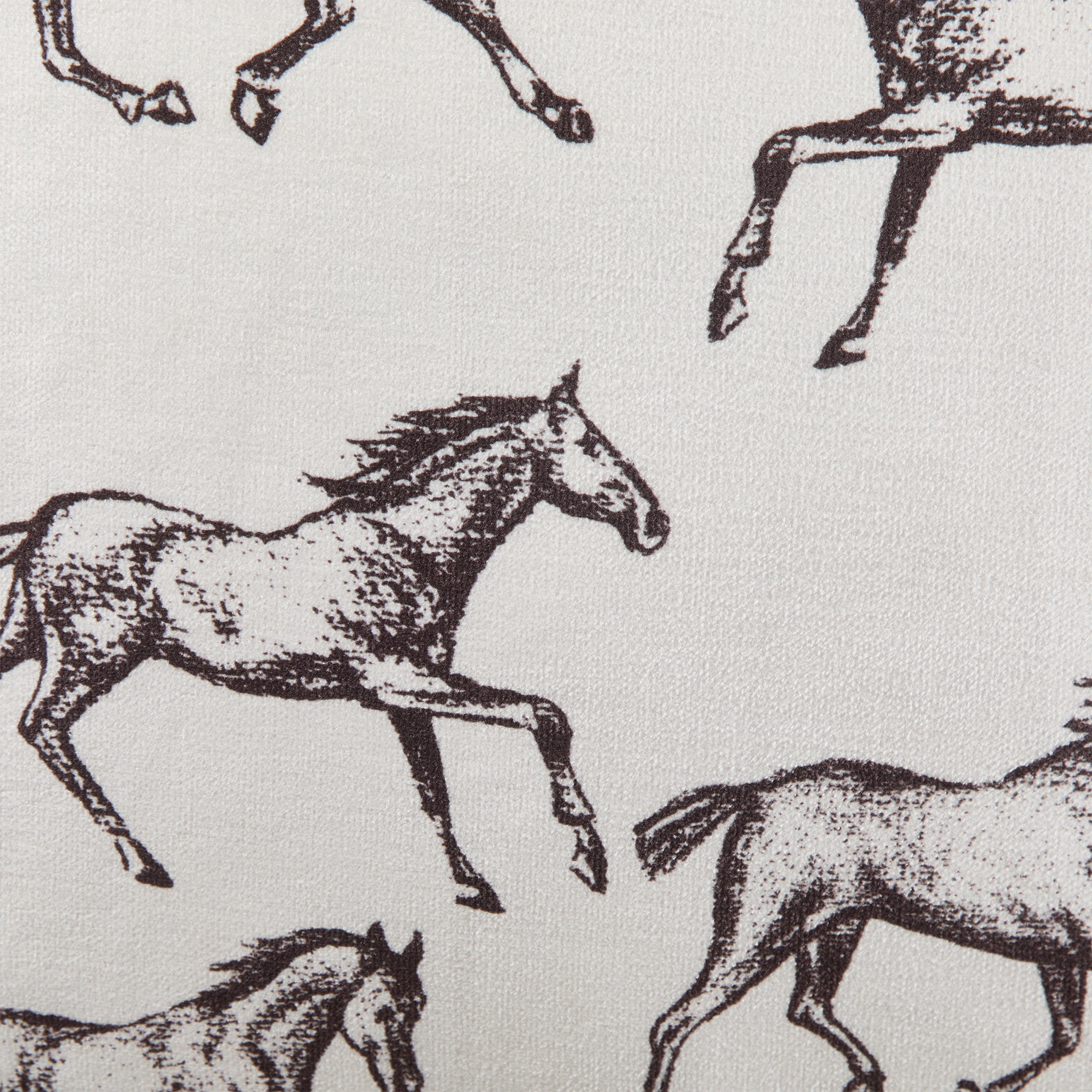 My Texas House 18" x 18" Ivory Running Horses Decorative Pillow Cover