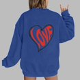 thumbnail image 2 of Women Cute Graphic Oversized Sweatshirts Valentines Day Hoodies for Teen Girls Love Heart Printed Shirts Aesthetic Y2k Preppy Fleece Happy Pullover Tops(Blue,XL), 2 of 4