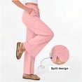 thumbnail image 5 of Diufon Linen Pants Women Summer Drawstring High Waisted Palazzo Pants with Pockets Casual Wide Leg Trousers, 5 of 11