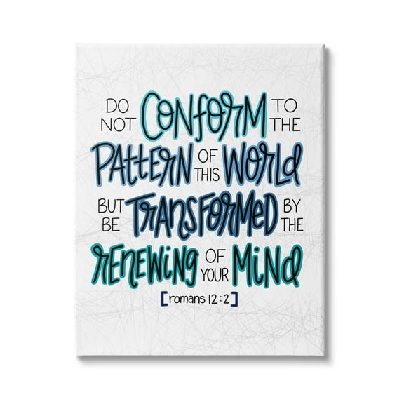 Stupell Industries Be Transformed by Renewing Mind Romans 12:2 Proverbs, 16 x 20, Design by Raye Allison Creations