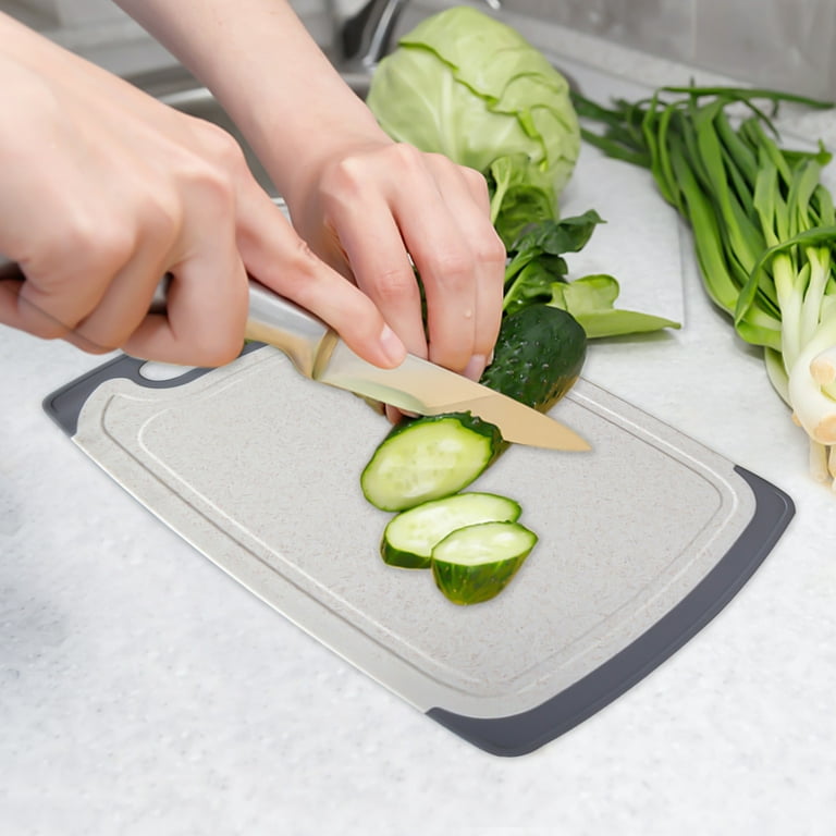 Plastic Cutting Boards For Kitchen Dishwasher Safe, Extra Large Cutting  Board For Meat With Juice Grooves, Easy Grip Handle, Non-Slip With Grinding