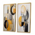 thumbnail image 3 of Designart "Retro Possibility Circular Energy II" Modern Geometric Framed Wall Art Set Of 2 - Modern Yellow Framed Canvas Set For Living Room Decor, 3 of 6