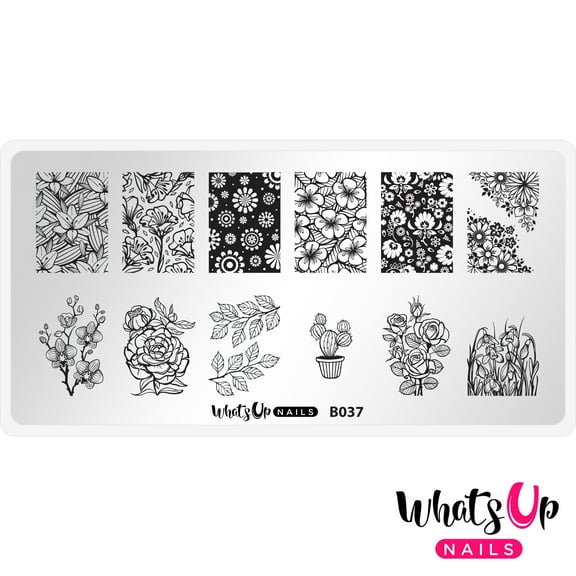 Whats Up Nails - B037 Growing Beauty Stamping Plate Nail Art Design