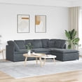 thumbnail image 1 of vidaXL Modular Sofa with Footstool&Cushions Velvet Dark Grey, 1 of 5