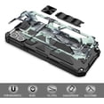 thumbnail image 2 of Case for iPhone 12 Pro Max for Man,Camouflage Design Phone Case Heavy Duty Shockproof Military Grade Anti-Fall Protection Built-in Magnetic Kickstand Cover for iPhone 12 Pro Max MC Mint Green, 2 of 6