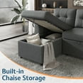 thumbnail image 4 of VANACC 112" Sectional Sofa with Double Storage Chaise,Reversible Pull Out Couch for Living Room,Gray, 4 of 13