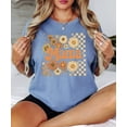 thumbnail image 3 of Trendy Mama Checkered Fall Shirt for Women Cute Sunflower Floral Tee for Moms Blue Jean Shirt Adult Small, 3 of 4