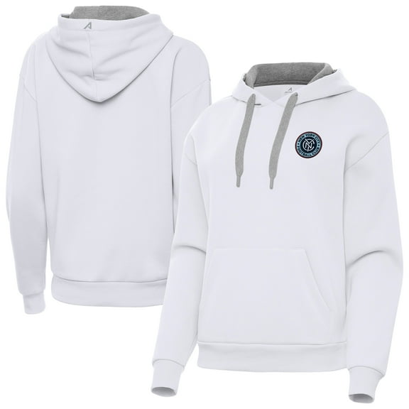 Women's-Antigua  White New York City FC Victory Pullover Hoodie
