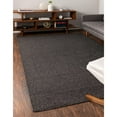 thumbnail image 2 of 4' x 6' Solid Charcoal Brown Rectangular Shag Area Throw Rug, 2 of 3
