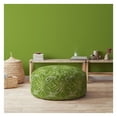 thumbnail image 4 of HomeRoots 518352 20 x 24 x 24 in. Green & White Cotton Round Damask Pouf Ottoman, 4 of 5