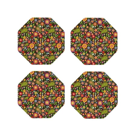 

Kdxio Paisley7 Funny Coasters 4 Pcs Leather Coasters Housewarming Gifts Protect Furniture from Water Marks Scratch and Damage
