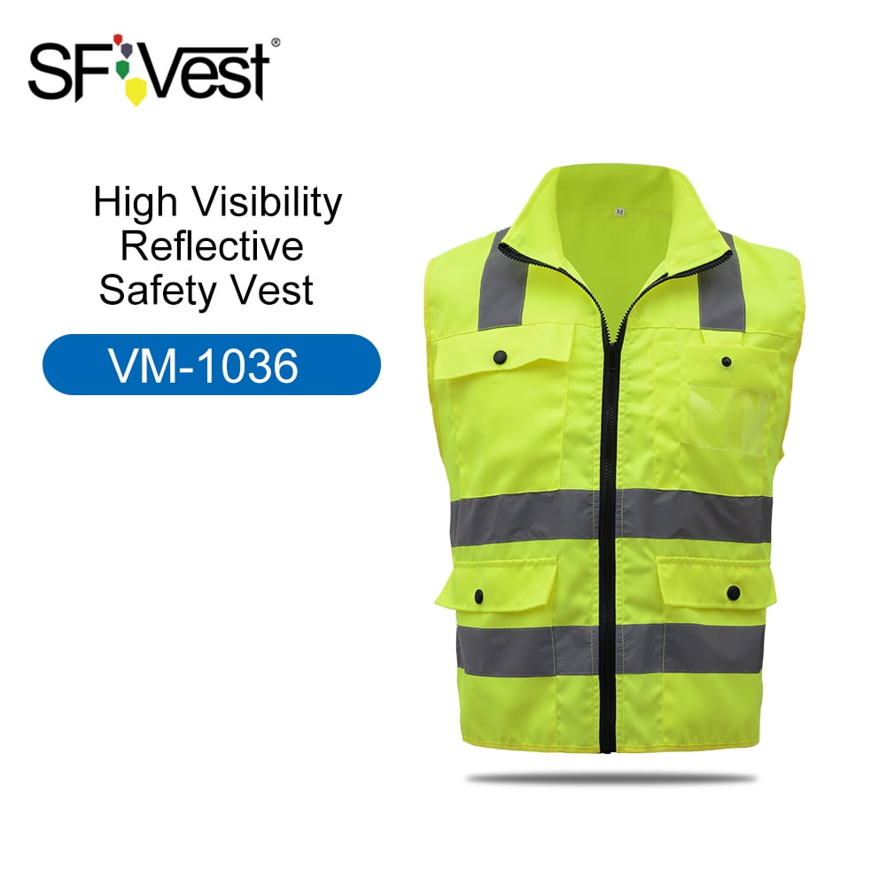 R/éfl/échissant Gilet Davertissement V/êtements De Travail Haute Visibilit/é Jour Nuit Gilet De Protection pour Courir Cyclisme S/écurit/é du Trafic