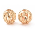 thumbnail image 2 of 100pcs Brass Hollow Beads Long-Lasting Plated Round Golden 4mm Gold, 2 of 3