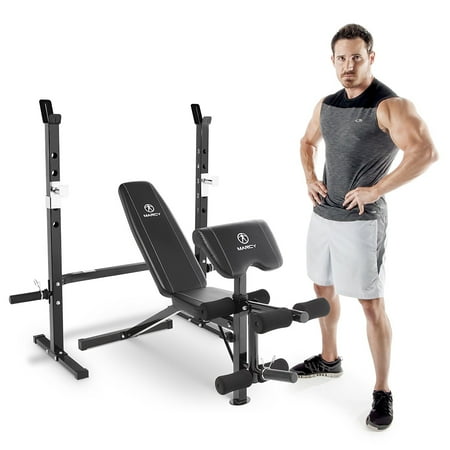 Marcy Olympic Weight Bench With Bar Catches Leg Developer