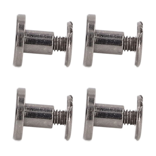 100 juegos de tornillos de encuadernación de Metal Chicago, superficie de arco de latón galvanizado, cabeza plana redonda de cuero, tornillos de remaches DIY, 9x6,5mm, gris plateado