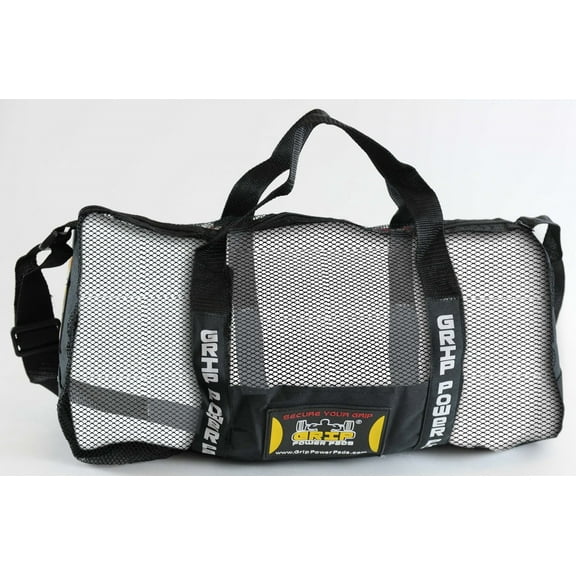 Grip Power Pads Mesh Gear Bag - Multipurpose Gym Bag, Beach Bag Scuba Diving Bag & More - Adjustable Shoulder Strap (Black, One Size)