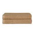 thumbnail image 3 of BNM Cotton Ribbed Checkered Bath Towels (Set of 2), Coffee, 3 of 9