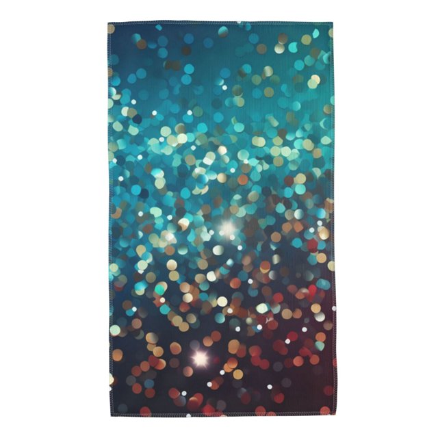 Fotbe Colorful Rainbow Glitter Toalla Premium con Patrón, Toalla de Microfibra de Secado Rápido, Ligera y Altamente Absorbente (27.5x16in), Ideal para Uso Diario