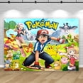 thumbnail image 5 of Fondo de fiesta de Pokémon para niños, decoración de cumpleaños, fotografía de fondo, Pikachu, monstruo de bolsillo, cartel personalizado, 5 of 5