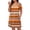 Orange-Geometric, variant on WellSize Plus Size Dresses For Women Summer Crew Neck Short Sleeve T Shirt Dress Casual Lace Sundresses with Pockets
