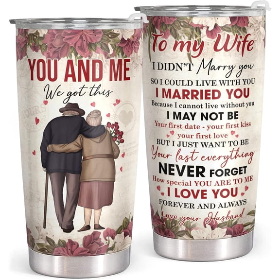 Gifts for Wife from Husband - Wife Gifts - Wedding Anniversary for Wife, Wife Birthday Gift Ideas, Mothers Day Gifts for Her - Gift for Wife Romantic, I Love You Gifts for Her Wife - 20 Oz Tumbler