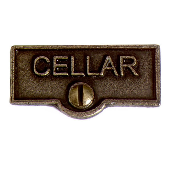 Switch Plate Tag "CELLAR"Name Sign Label Cast Brass Sign Board Renovators Supply