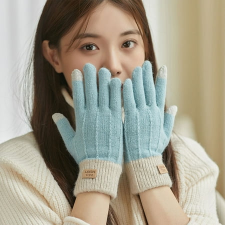 

DENGDENG Women Cold Weather Glove Soft Touch Screen Thick Thermal Gloves