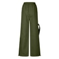 thumbnail image 4 of Akafmk Womens Cargo Pants,Hiking Pants for Outdoor,High Waist Wide Leg Pants Solid Color Long Trousers Outdoor Lightweight Baggy Relaxed Fitting Travel Work Trousers with Pockets, 4 of 4