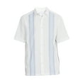 thumbnail image 4 of Cafe Luna Men's Short Sleeve Linen Cotton Panel Woven Shirt, 4 of 6