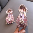 thumbnail image 2 of PEASKJP Toddler Girls Booties Side Zipper Lace Up Work Combat Boots, Pink 29, 2 of 5