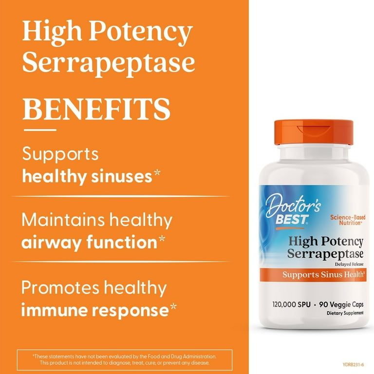 Doctor's Best High Potency Serrapeptase 120,000 SPU Health