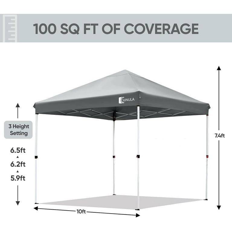Sunula 10x10 Pop Up Canopy Tent Instant Gazebo with Portable