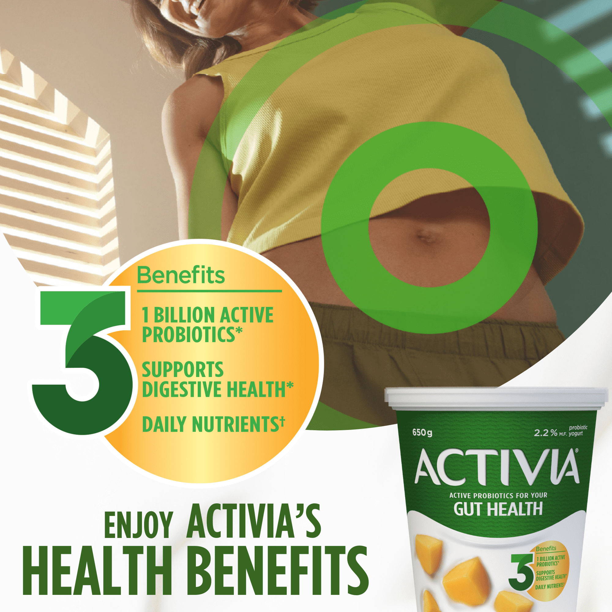 Activia Yogurt with Probiotics, Mango Flavour, 650 g