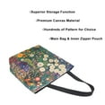 thumbnail image 3 of FORMRS Womens Canvas Tote Bag with Zipper Inner Pocket Shoulder Handbag, White Floral Garden, 3 of 7