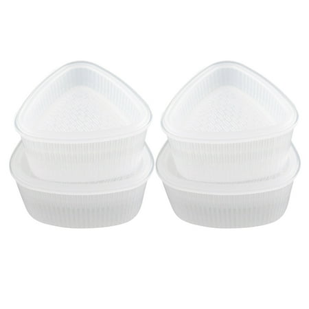 

4pcs Rice Ball Mould Triangle Sushi Mold Sushi Mold Maker Large and Small Set （White）