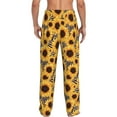 thumbnail image 7 of Salouo Artistic Zebra Print Sunflower Print Pajama Pants for Men, Lounge Pants Elastic Waistband Casual Men's sleepwear Loungewear Sleep Pajama Pant -Large, 7 of 7