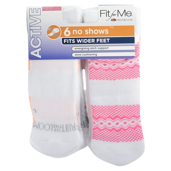 Women's Fit For Me Everyday Active No Show Socks 6 Pair