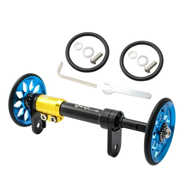 Juego de varillas de extensión de rueda fácil para bicicleta plegable, varilla telescópica duradera para deportes al aire libre, aleación de aluminio Azul negro Zulema Varilla de extensión de rueda fácil